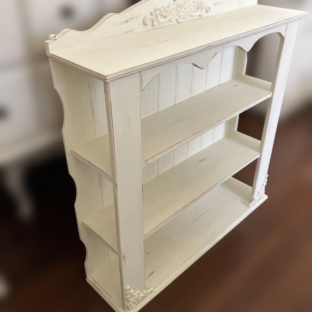 フレンチシャビー風 飾り棚 オープンラック 薔薇