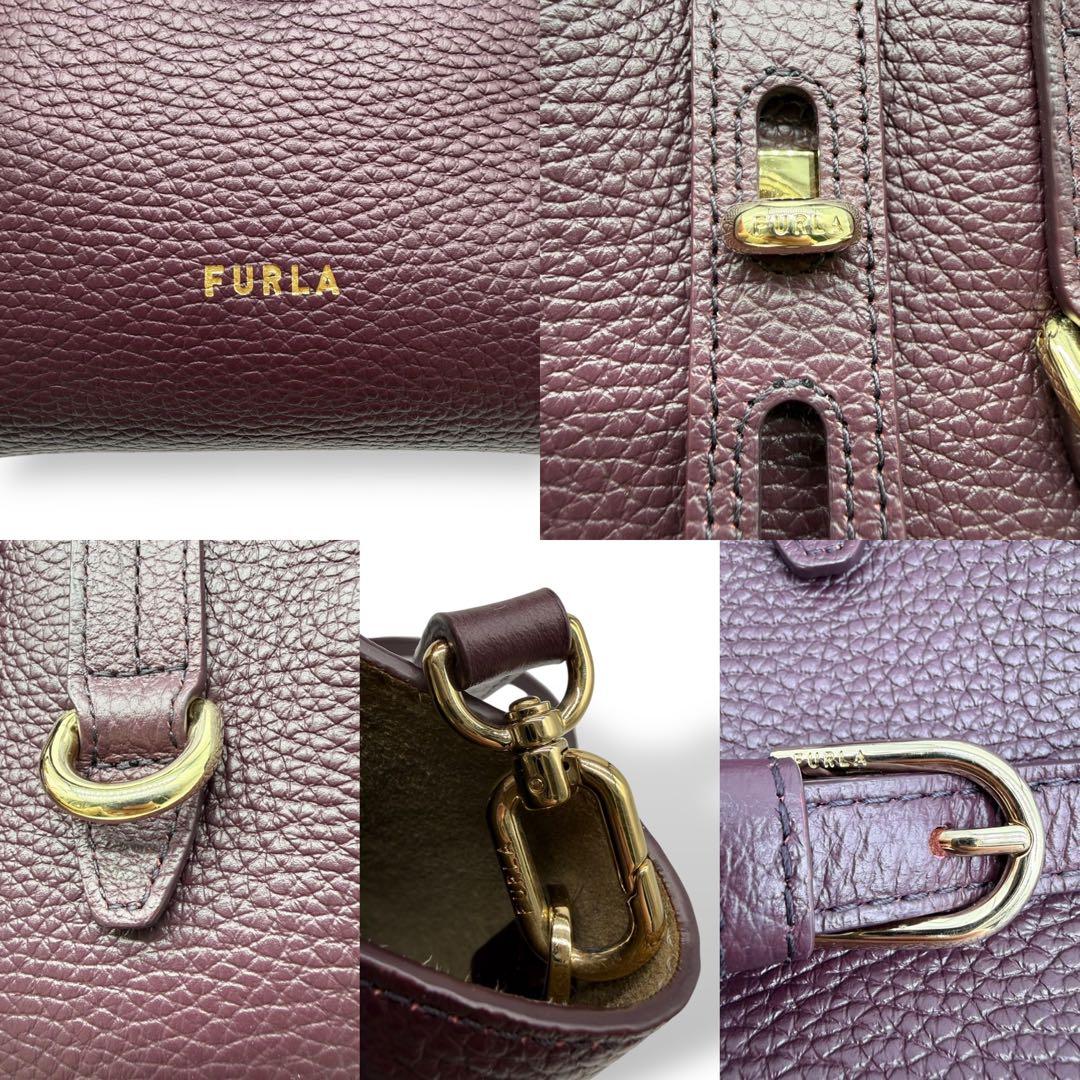【美品】FURLA フルラ ショルダーバッグ 2way ミニ クロスボディ 紫