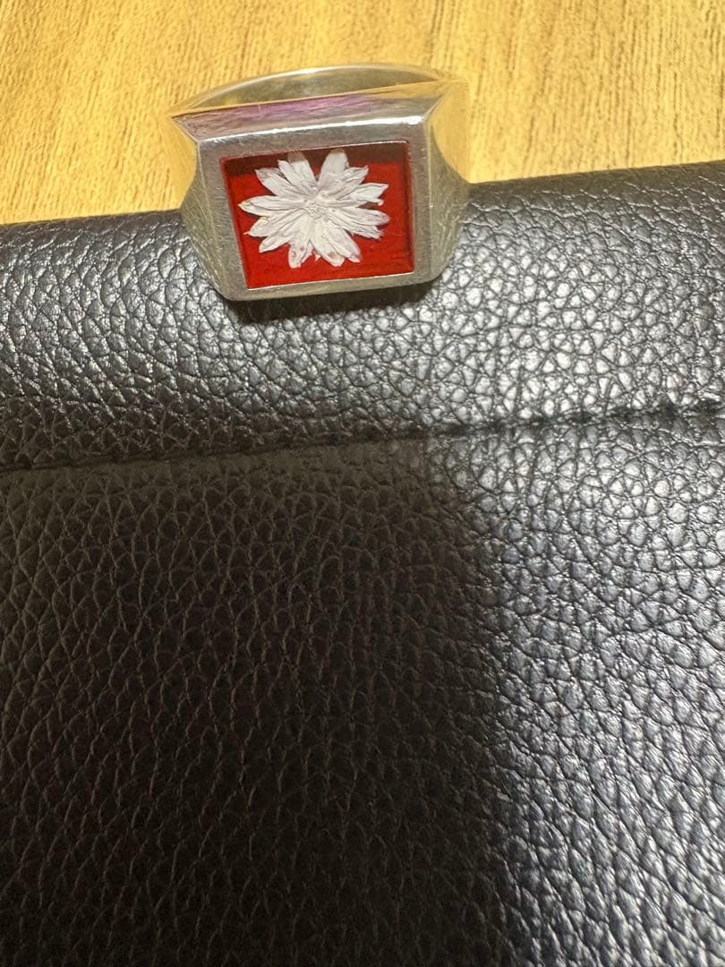 T*a様 シルバー製 XOLO フラワーリング　ボルドー　　Mサイズ　15号くら