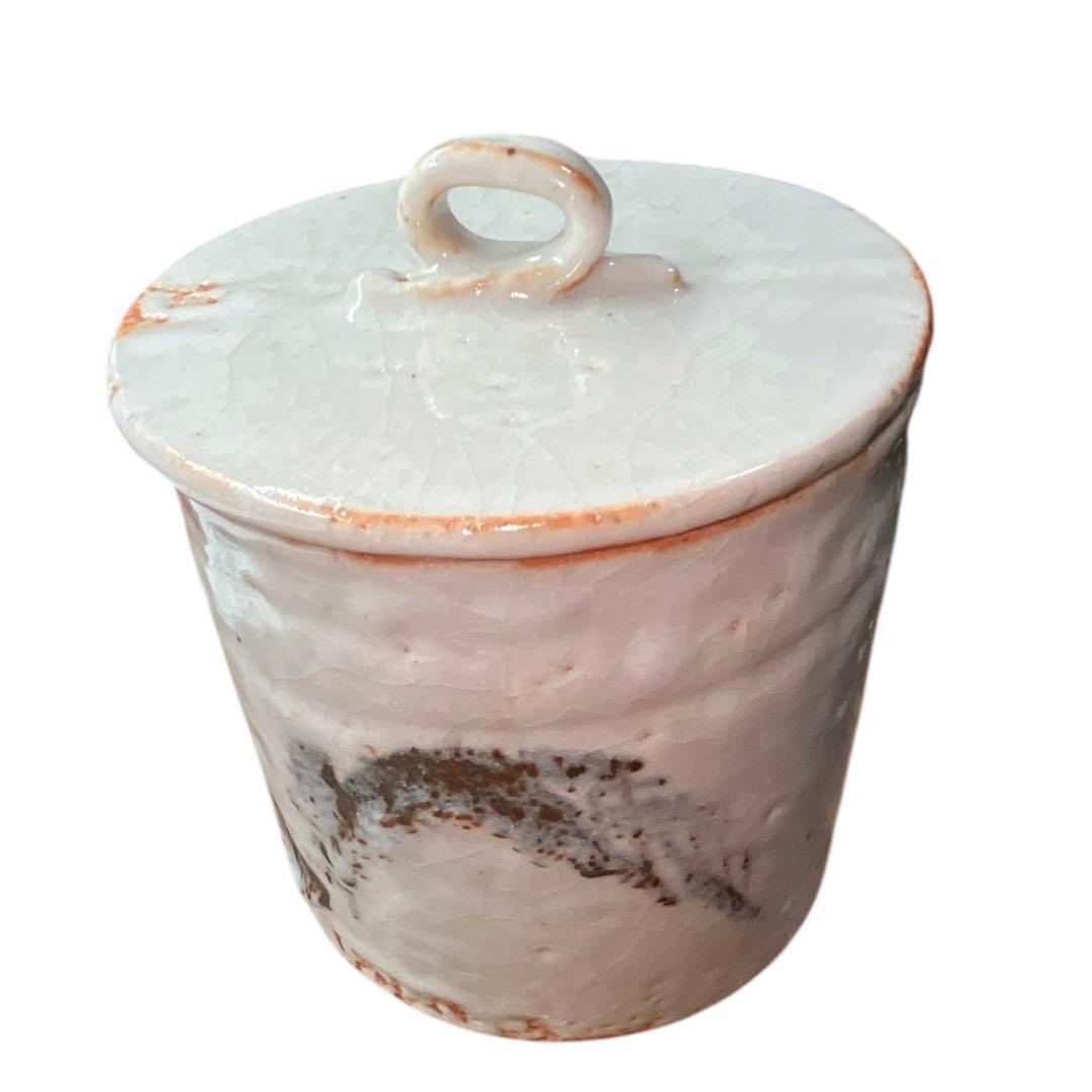 志野焼 水指 水埜古麦 作 共箱付き 茶道具