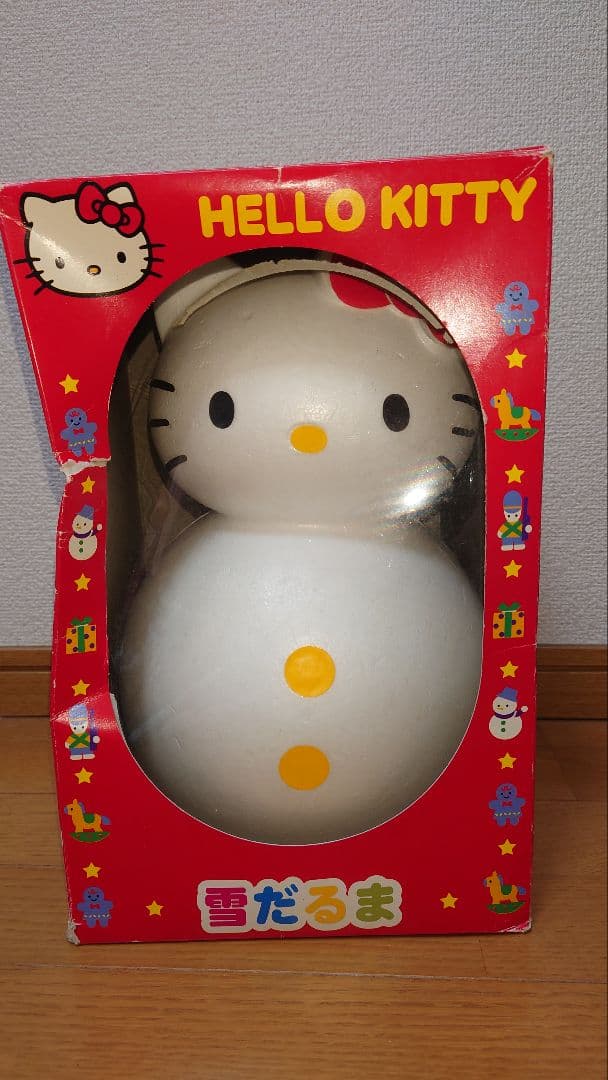当時物ハローキティ　雪だるま マフラー パース付リストバンド フリース帽子