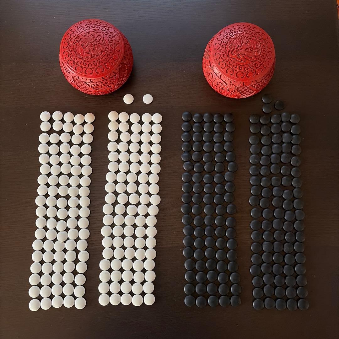 囲碁 碁石・碁笥・基盤セット 脚付　へそ有