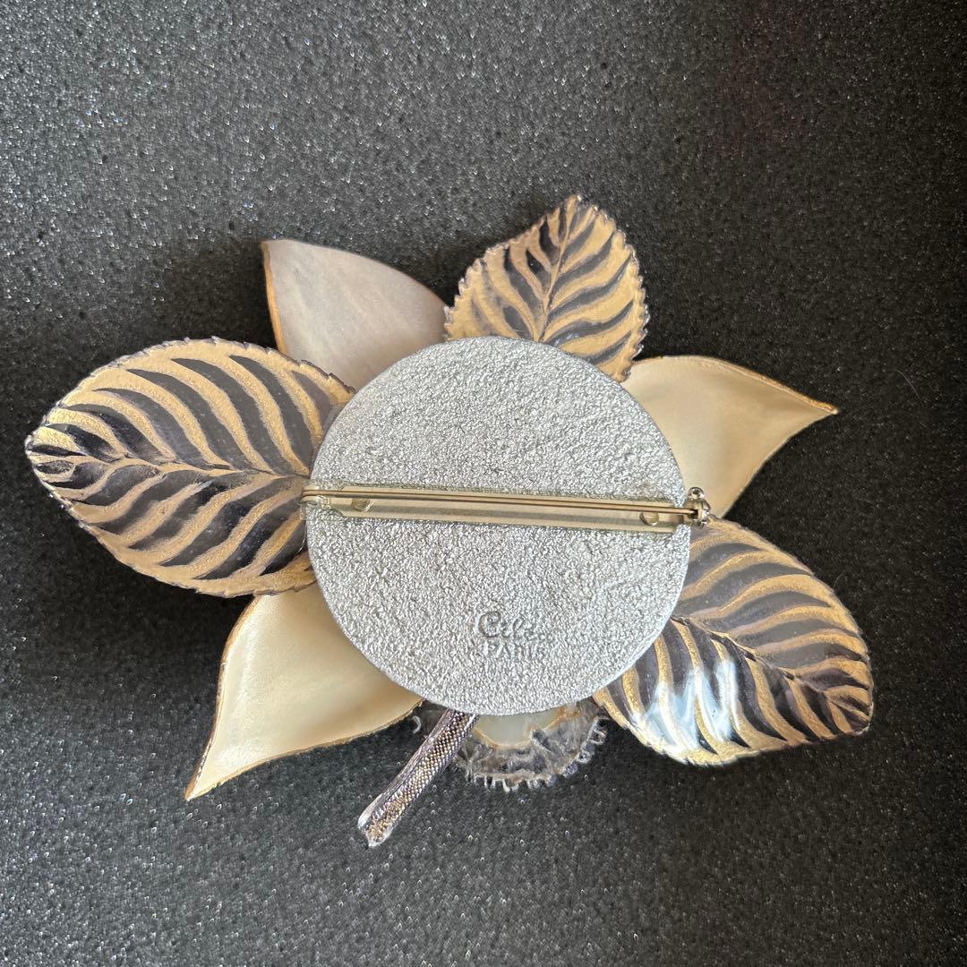 シレアパリ Cilea Paris ブローチ コサージュ ゴールド系 花