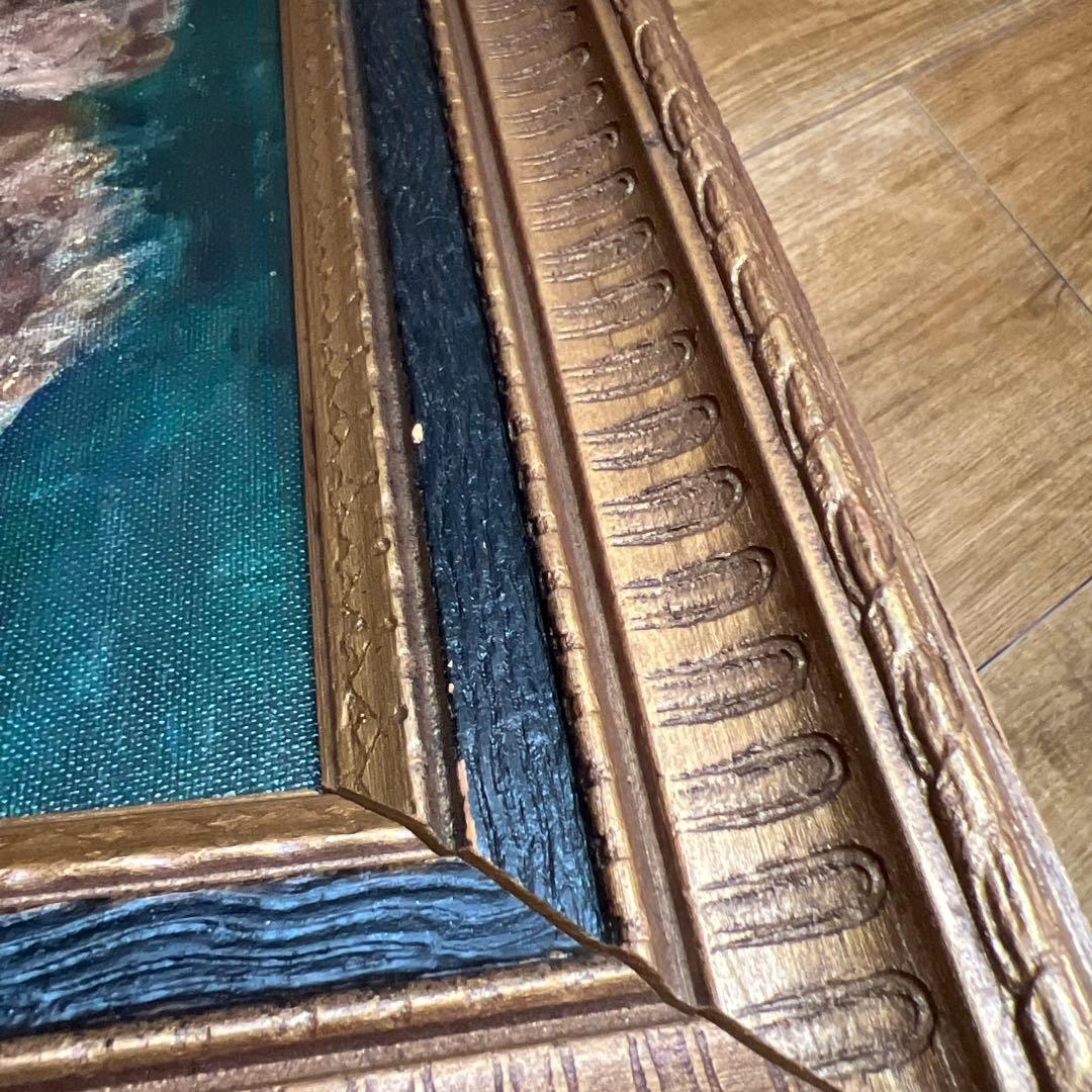 アンティークの犬の油彩画 ＊油絵