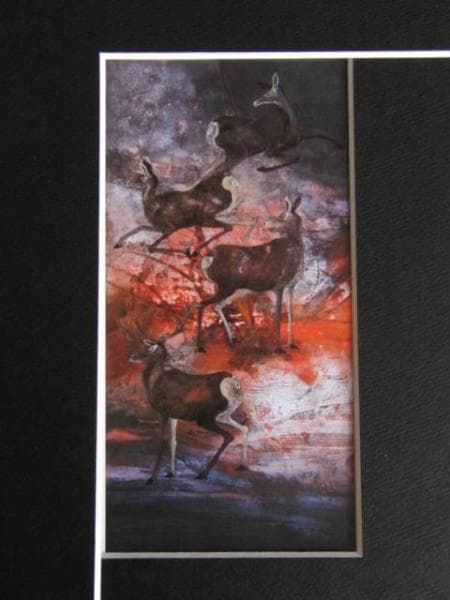 中野嘉之、生命の賛歌、希少画集画、新品額装付、状態良好