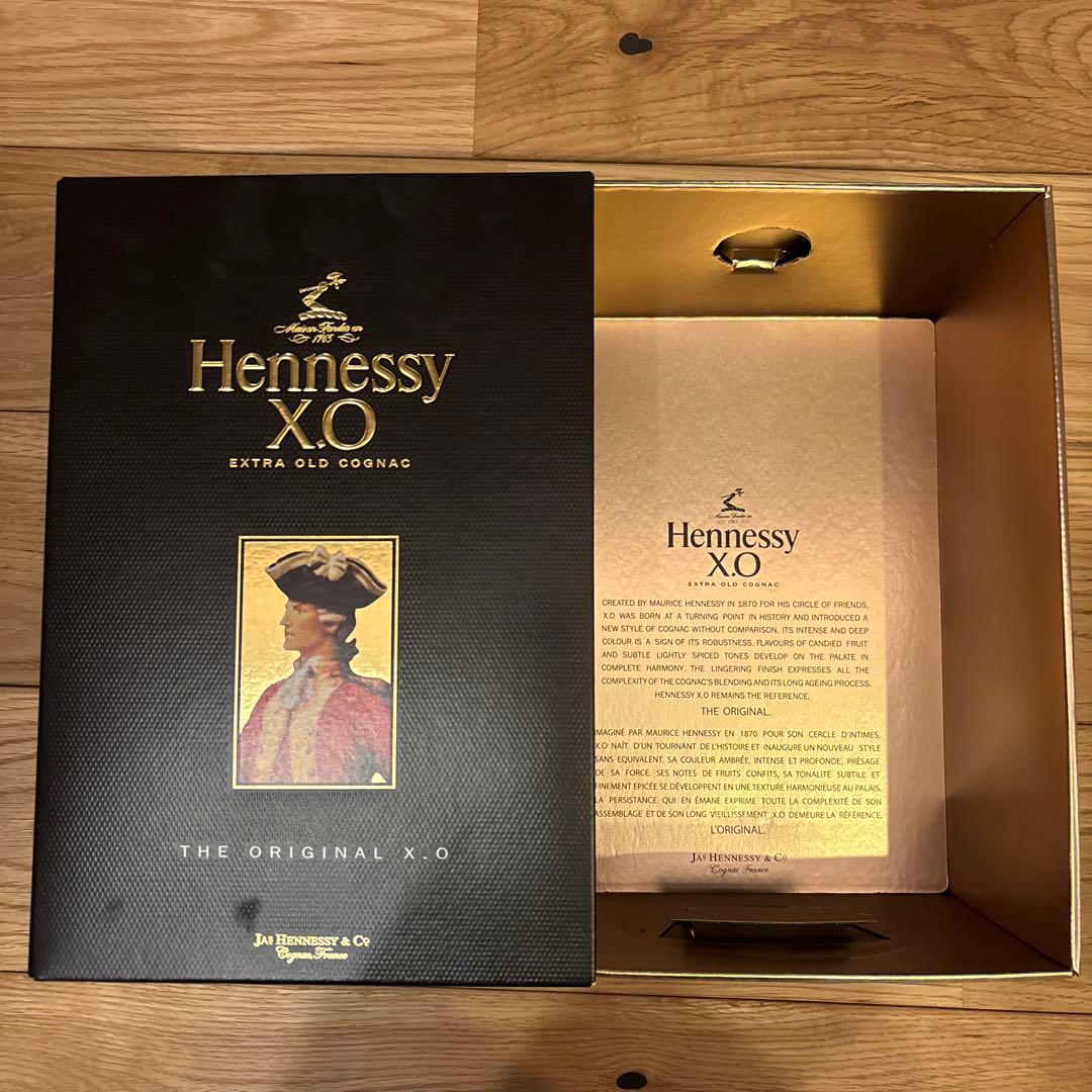 未開封 Hennessy クリアボトルXO 黒キャップ1L ギフトボックス入り