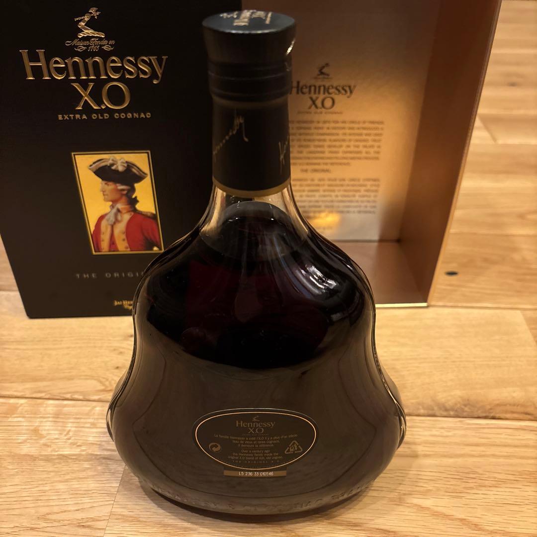 未開封 Hennessy クリアボトルXO 黒キャップ1L ギフトボックス入り