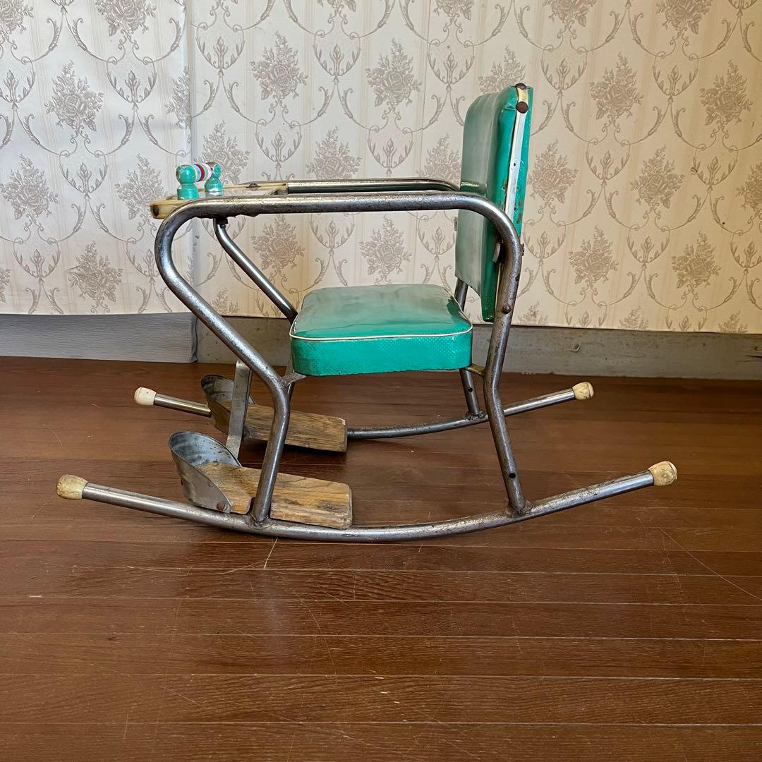 【アンティーク】昭和レトロ ロッキングベビーチェア 赤ちゃん椅子 遊具付き