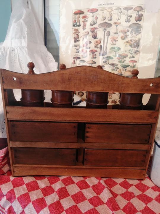 1960年代 木製スパイス・ハーブラック フランスヴィンテージ