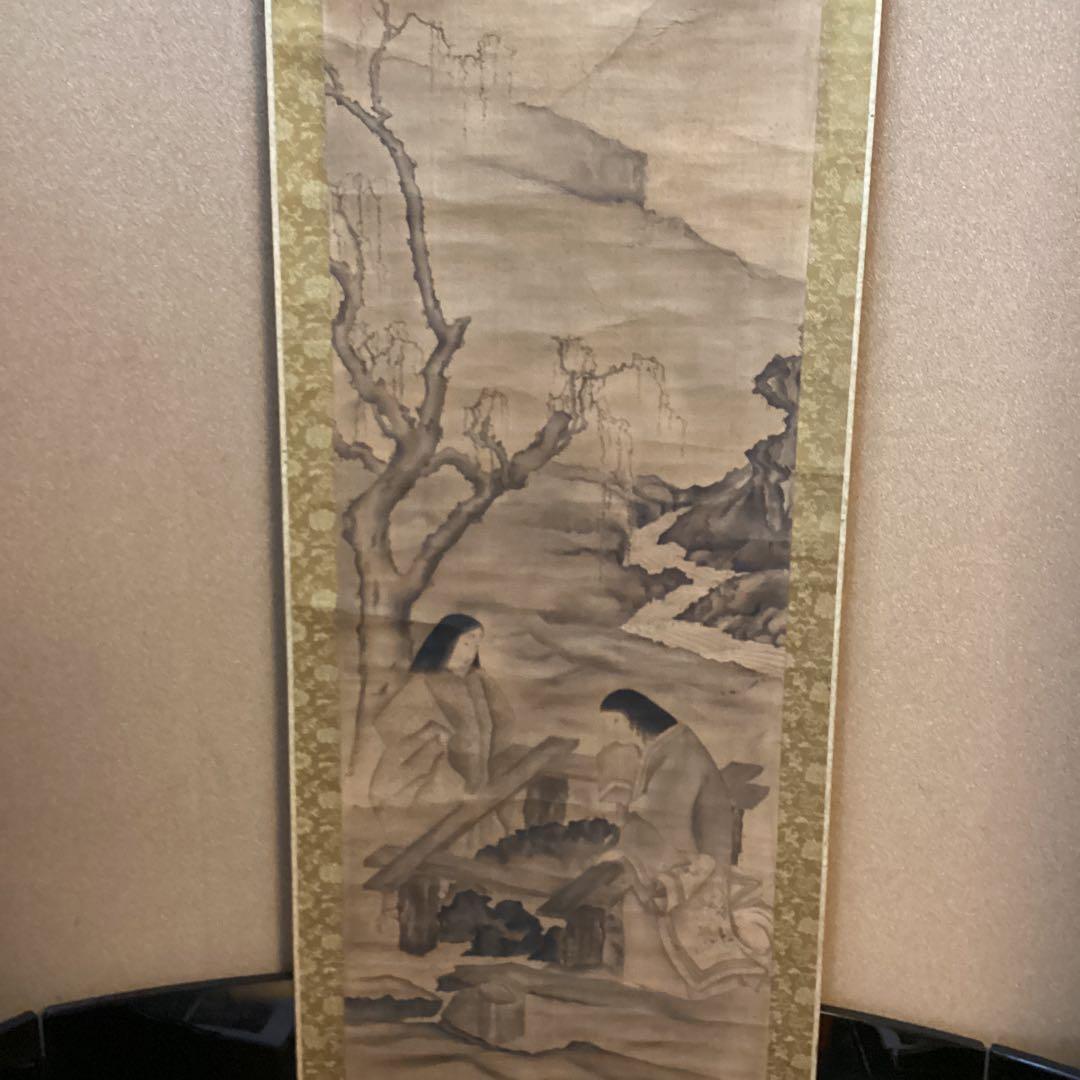 田能村竹田筆　絹本淡彩水墨【黄金水湧出之図】大徳寺378世無学宗行　詩NO63