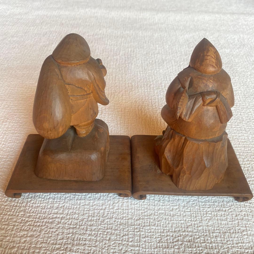 希少✨大黒天様　恵比寿様　正晴　木彫　七福神　縁起物　商売繁盛　共箱有