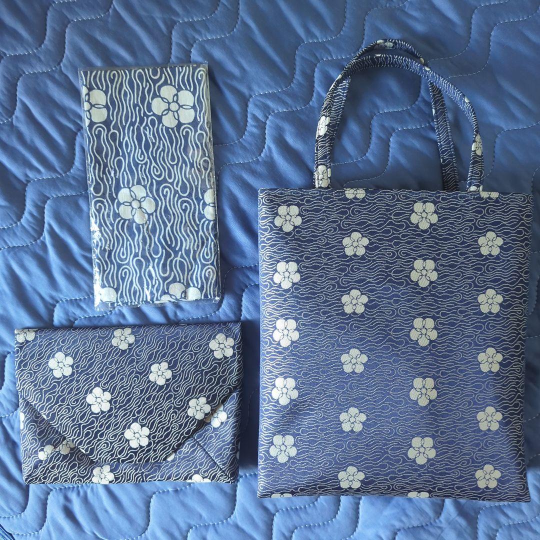 古田織部好み裂文 織部緞子 バッグ 数寄屋袋 手拭い