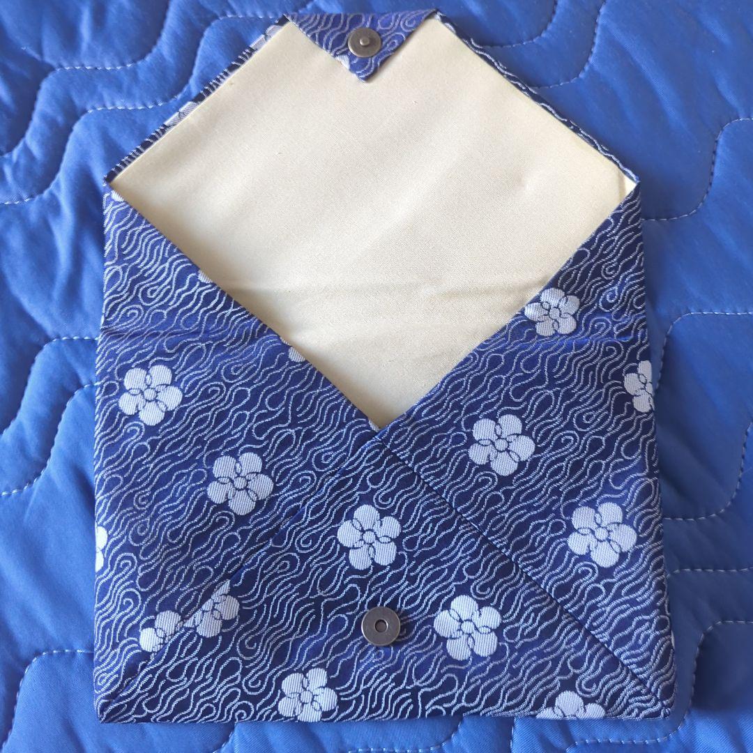 古田織部好み裂文 織部緞子 バッグ 数寄屋袋 手拭い