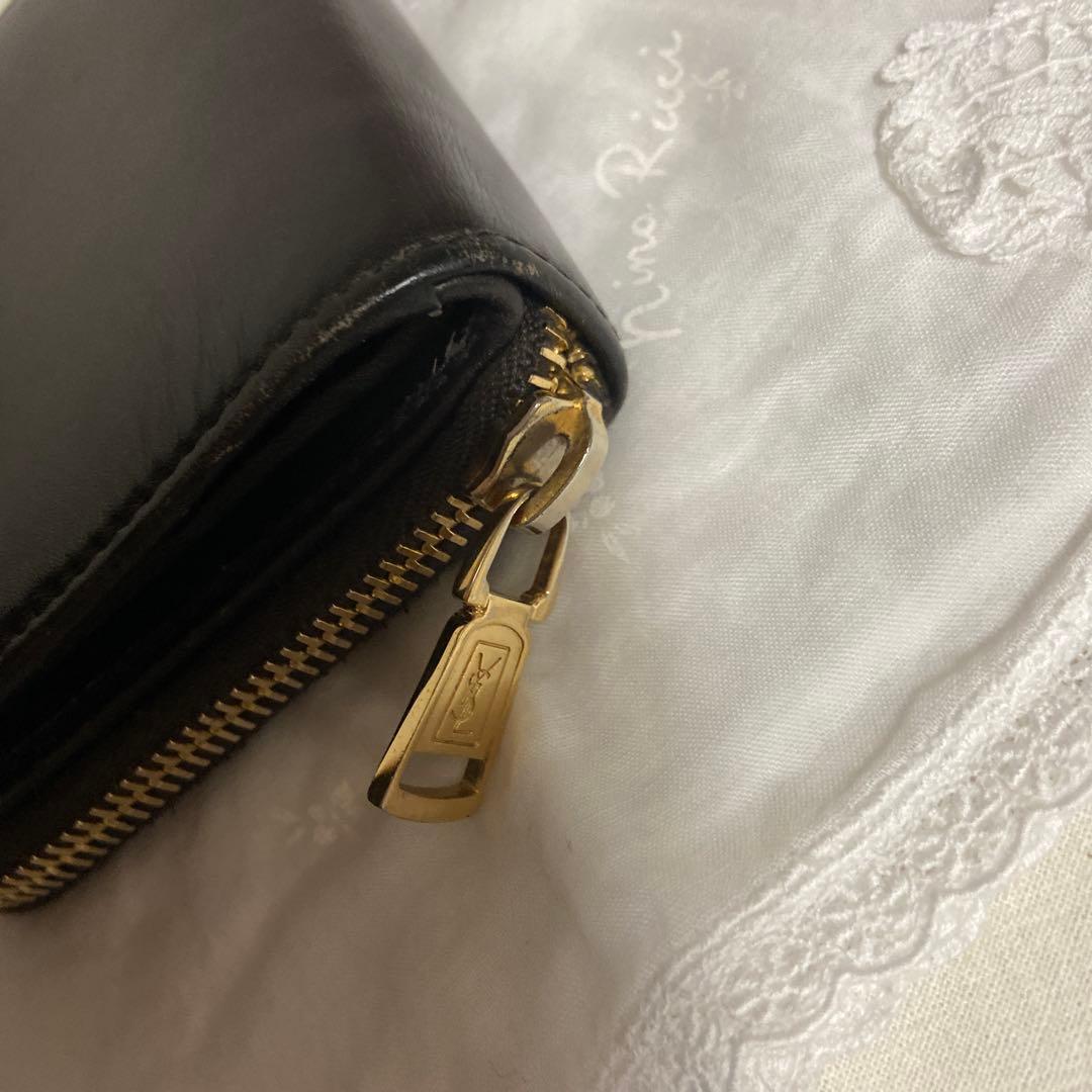 週末限定お値段　イヴサンローラン　2つ折り財布ダークブラウン