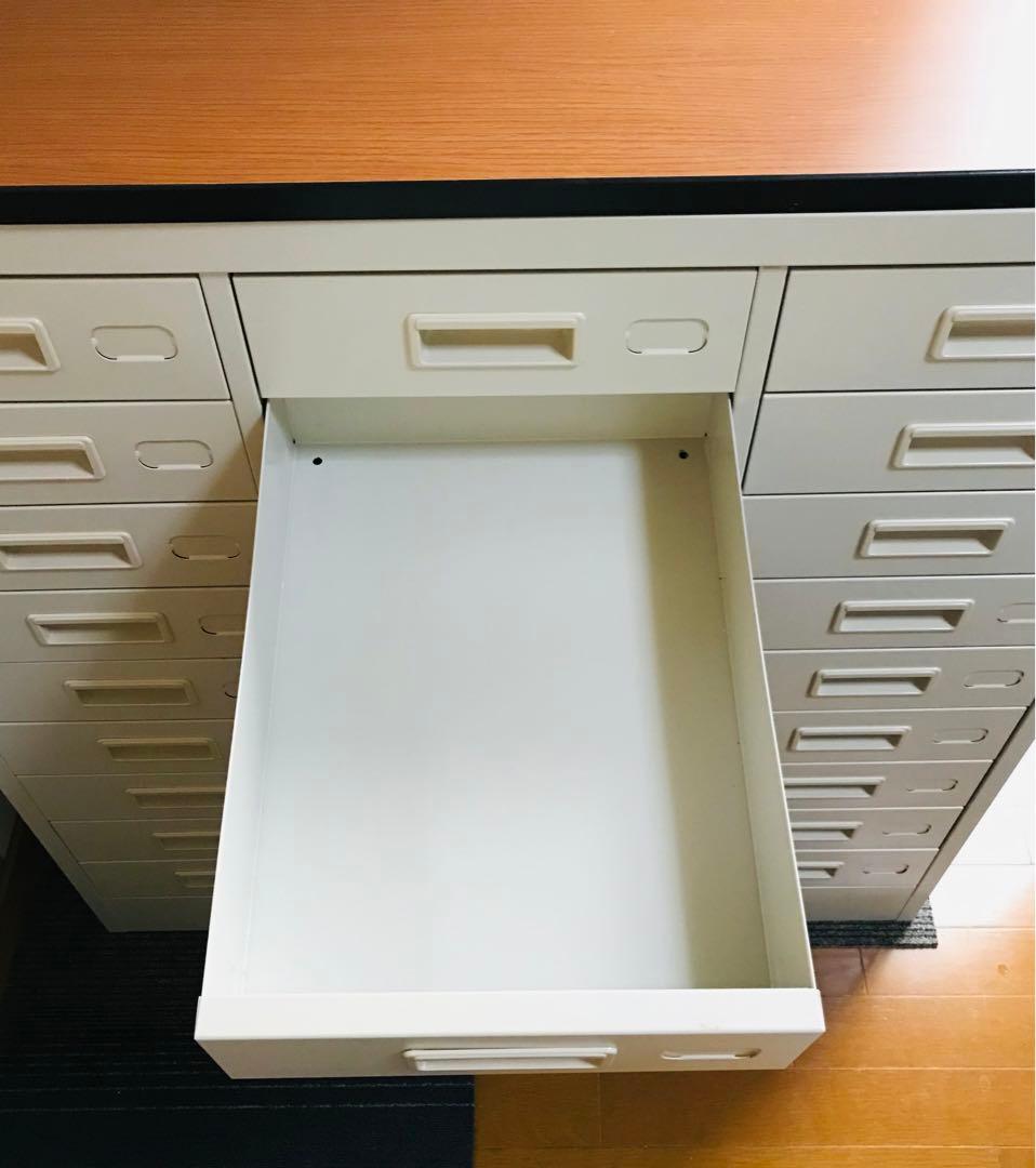 【こ*ん】多段スチール製キャビネット 27杯引き出し A4収納/天板付き