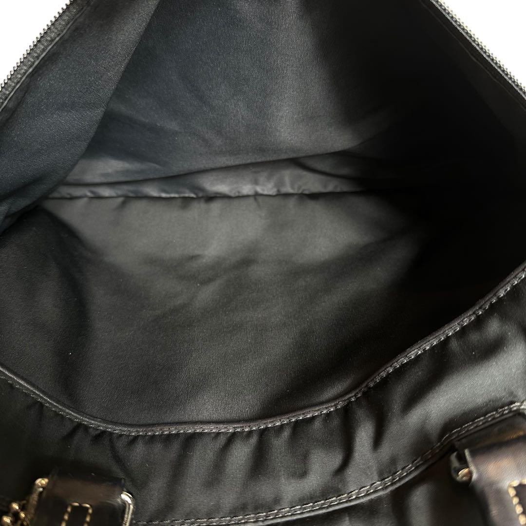 大容量　コーチ　2way ビジネスバッグ　ナイロン　レザー　ブラック