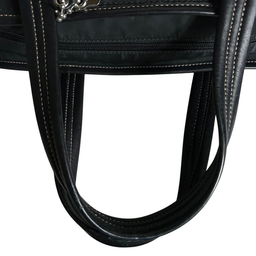 大容量　コーチ　2way ビジネスバッグ　ナイロン　レザー　ブラック