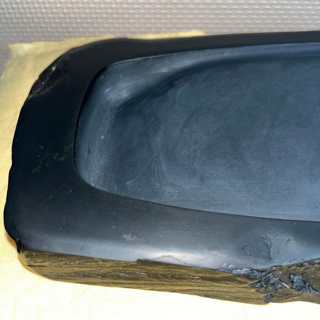 ⭕️雨畑硯　芳龍硯　芳龍閣硯舖　未使用に近い美品　自然硯　石紋綺麗　小四六寸