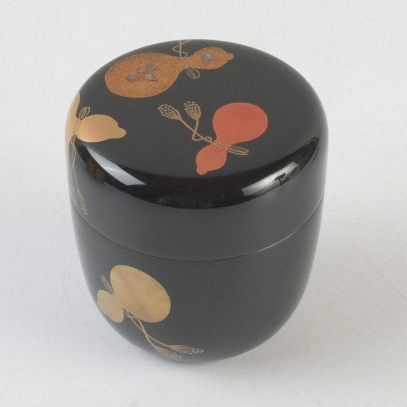 茶道具　加藤一衛造　瓢箪蒔絵　棗　共箱　V　9551