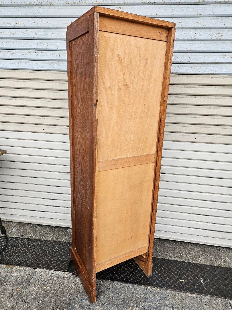 フランスアンティーク 蛇腹のファイルキャビネット 木製 飾り棚 下駄箱