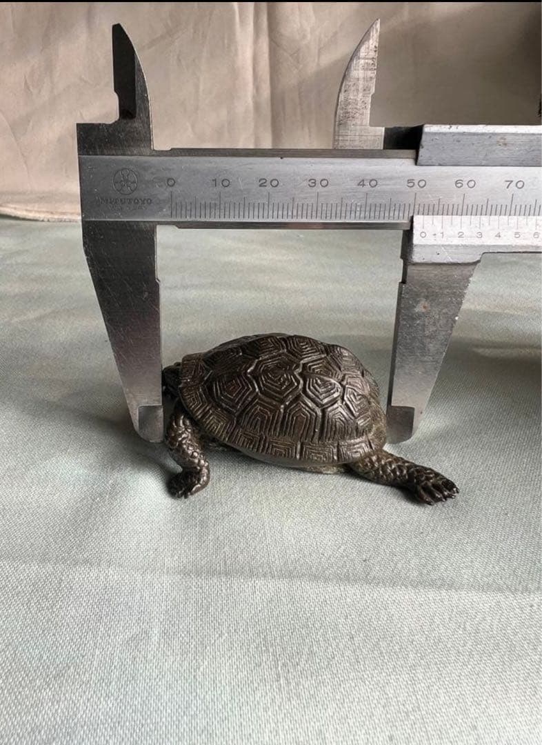 古銅自在亀置物 長約5.2-7.2CM