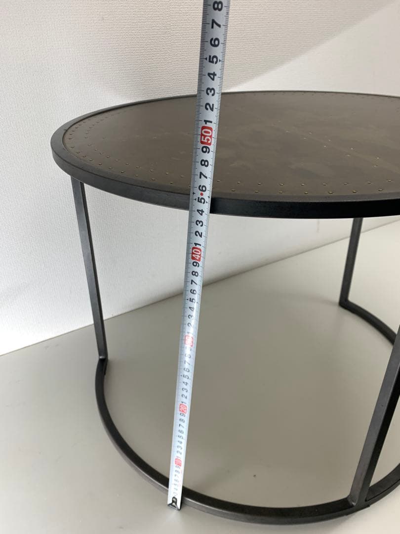 関家具 エルマ ラウンドサイドテーブル60 真鍮板 Φ60cm