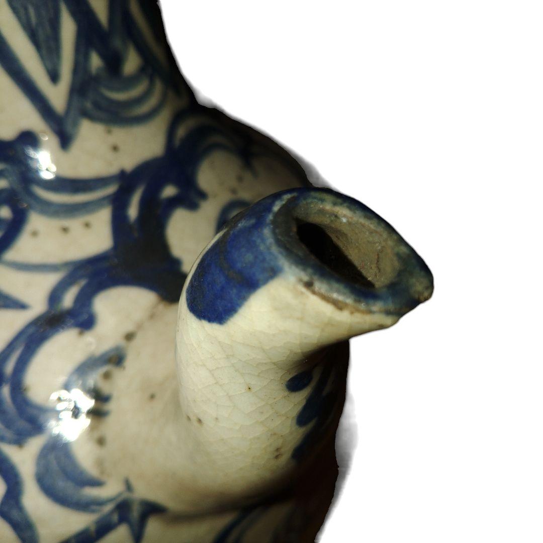 越後民窯?　道八銘　雲龍文染付水注