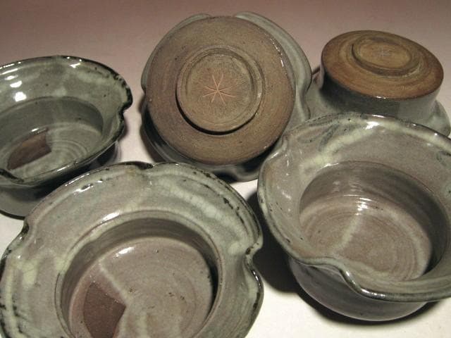 ☆北大路魯山人　織部向付　五客☆大変味わい深い逸品☆o538