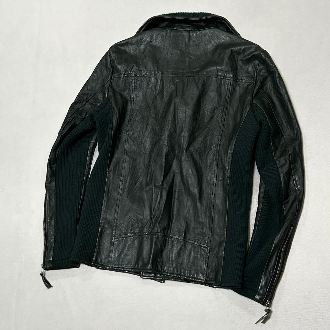 00s Morgan シープスキン レザー シングルライダース ダブルジップ