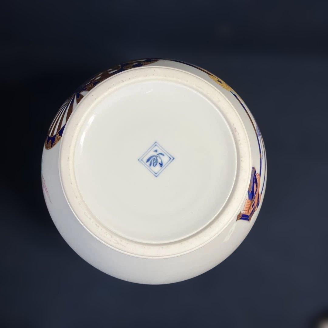 宮内庁御用達香蘭社花瓶「染錦花車」　高級花瓶