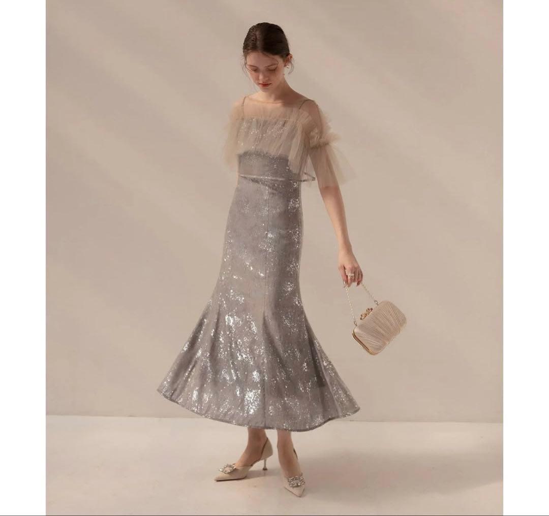 LEJA チュールフリルマーメイドドレス