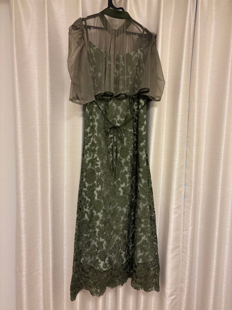 leja ドレス レース オケージョン グリーン シースルー