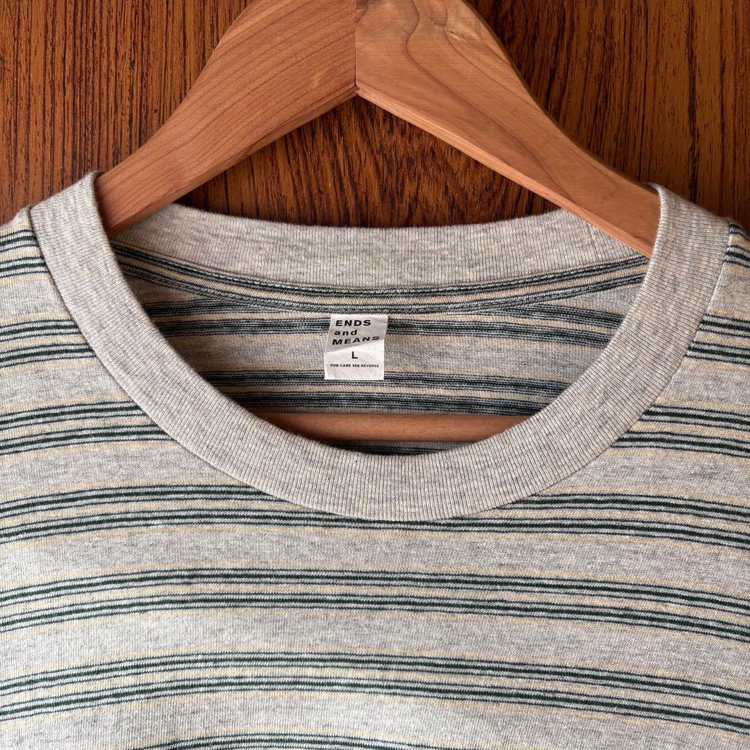 【日本製】ENDS and MEANS ストライプ長袖Tシャツ L