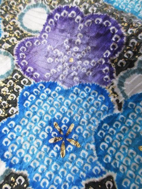 美品！絞り＊花車＊金彩＊ラグジュアリー＊振袖＊トールサイズ＊１６８ｃｍ＊裄６８