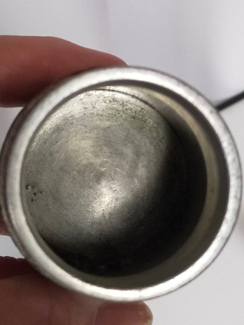 骨董　煎茶道具　錫器　茶入　茶筒　鹿児島　谷山正錫　明治17年製