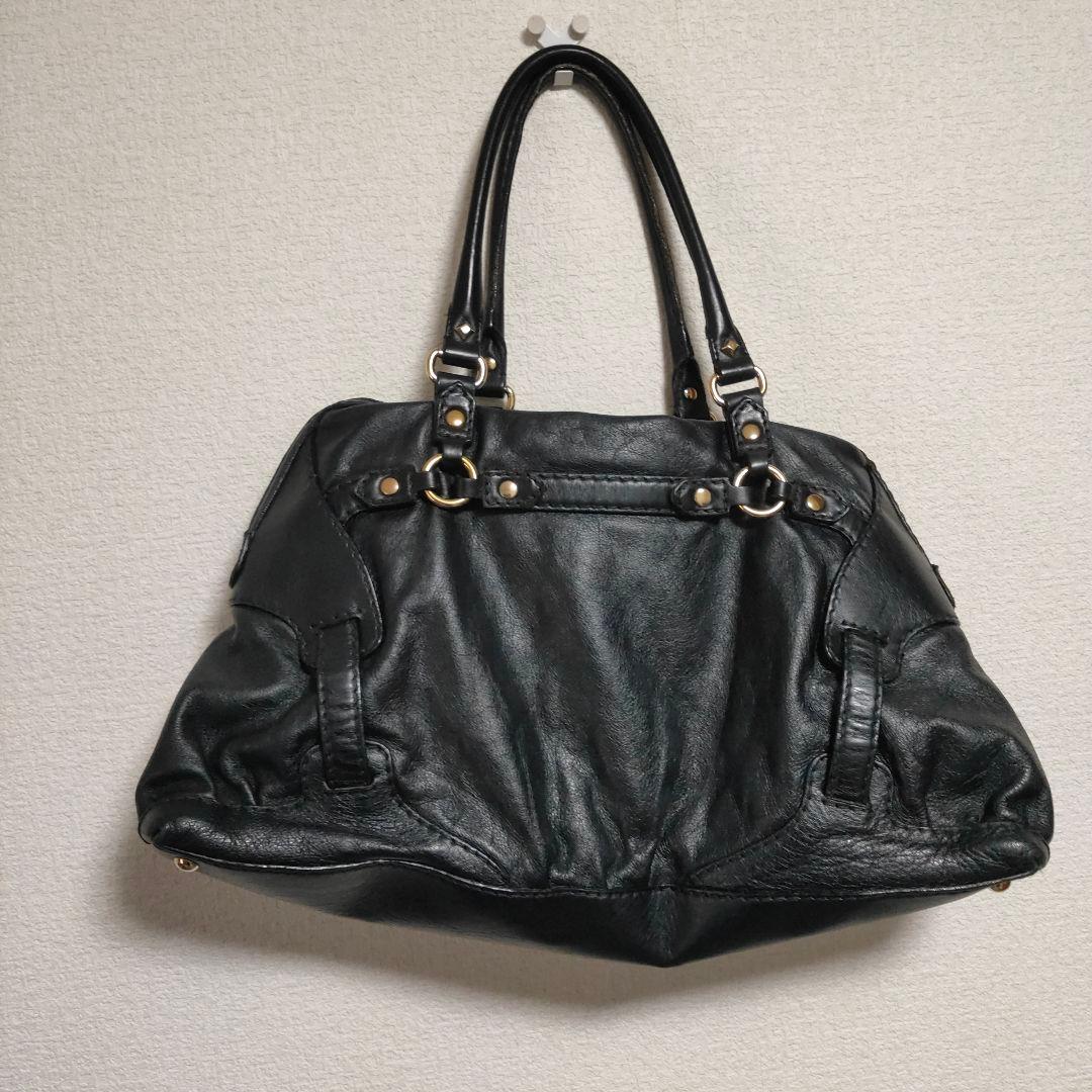 新宿高島屋購入 ホースビット ハンドバッグ レザー 黒