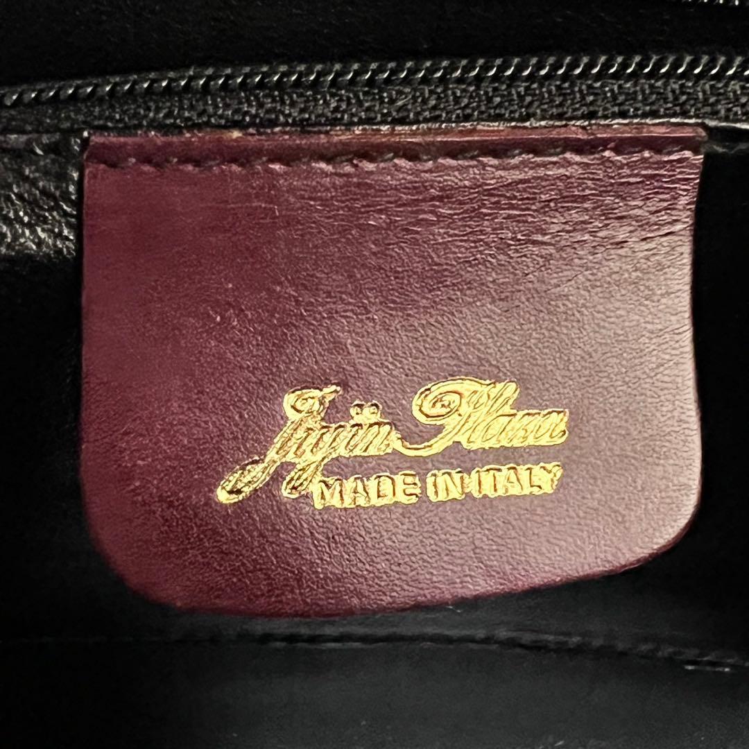 【美品】Lizard skin リザード/italy製/ボルドー系/ハンドバッグ