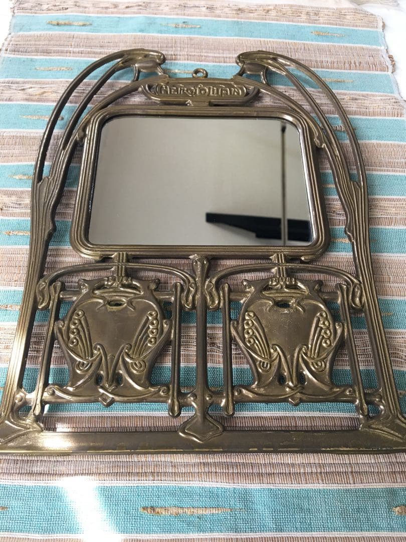 [新品] メトロポリタン　ミラー　壁掛け　パリ　アール・ヌーヴォー様式　真鍮製