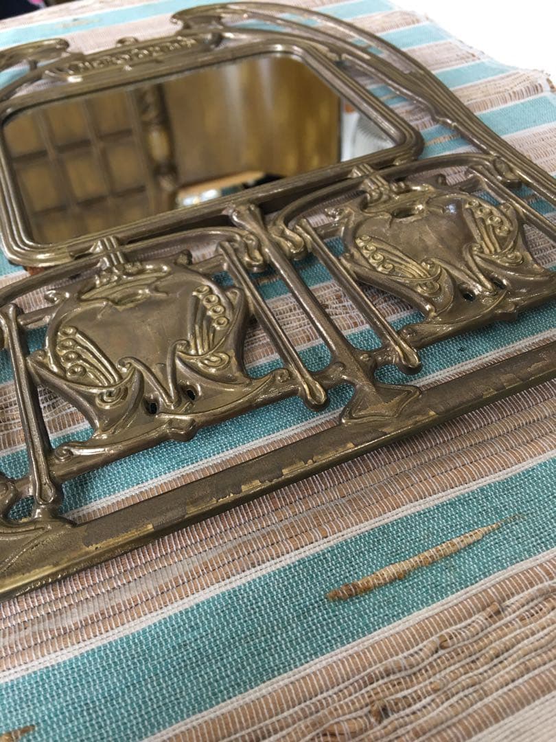 [新品] メトロポリタン　ミラー　壁掛け　パリ　アール・ヌーヴォー様式　真鍮製