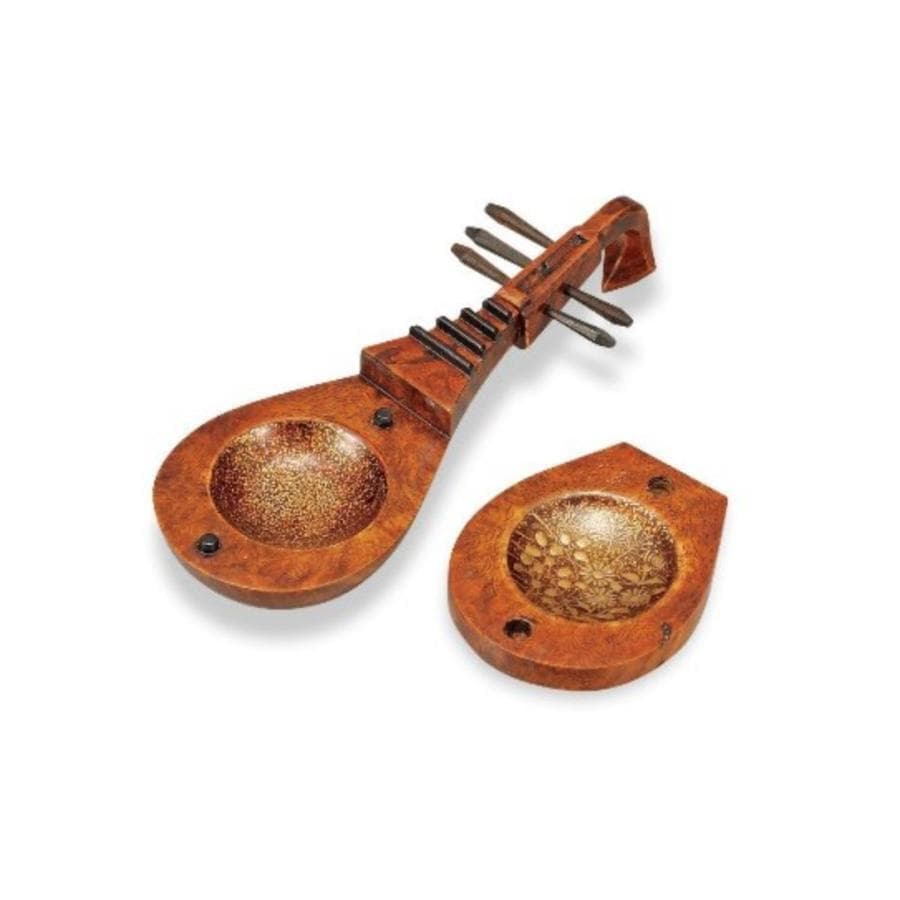 山中塗 琵琶香合 秋草 中村孝也作 香合 茶道具 日本製 山中漆器 伝統工芸