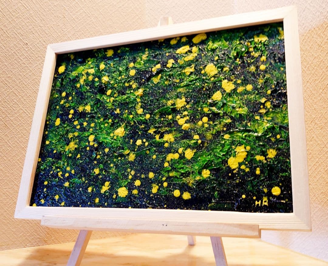 油絵 絵画【蛍の夜ノ森】