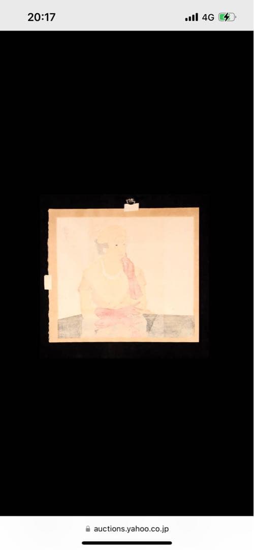 浮世絵 女性の肖像 赤い手袋