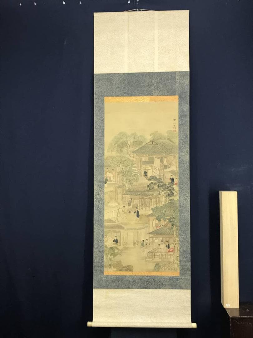 【真作】柴仙渓/機織図/ハタオリ図/掛軸/名家伝来/AD-736