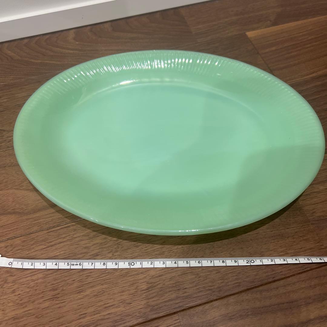 ファイヤーキング　ジェダイ　ミントグリーン 陶器製 楕円形プレート