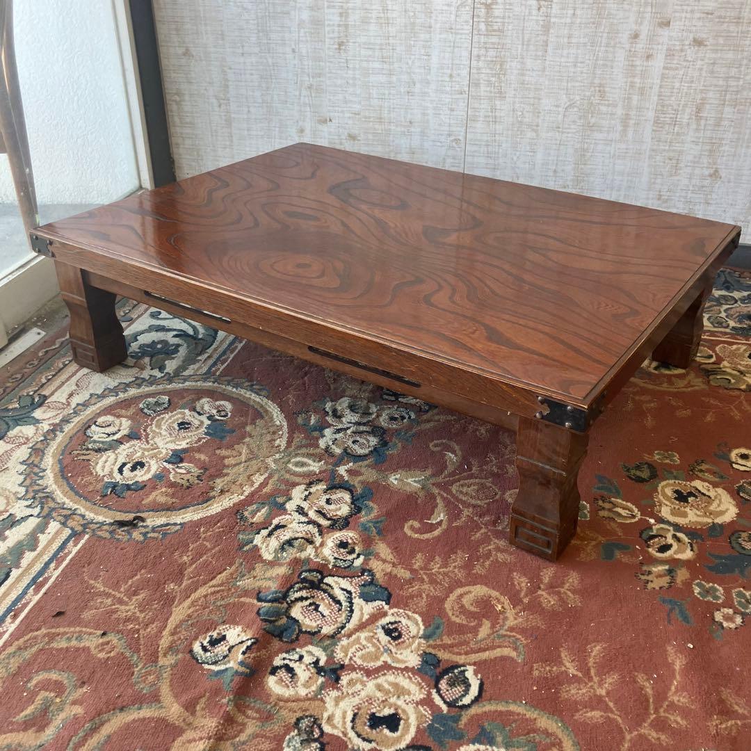 昭和レトロ 古家具 木製テーブル 大型座卓 センターテーブル ローテーブル