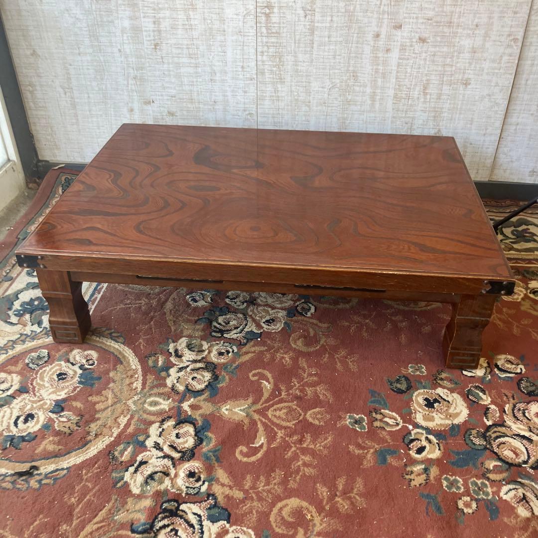 昭和レトロ 古家具 木製テーブル 大型座卓 センターテーブル ローテーブル