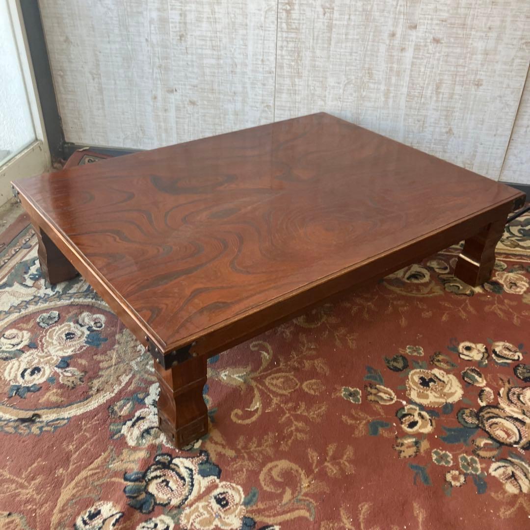 昭和レトロ 古家具 木製テーブル 大型座卓 センターテーブル ローテーブル