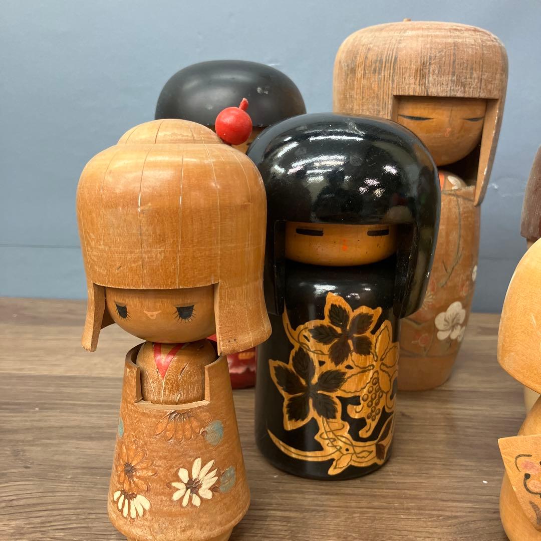 D-3 こけし 郷土玩具 伝統こけし 創作こけし 木製人形 9体セット 大量