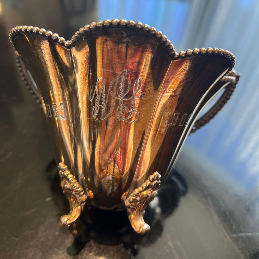 アンティーク　銀製　花びら型ボウル