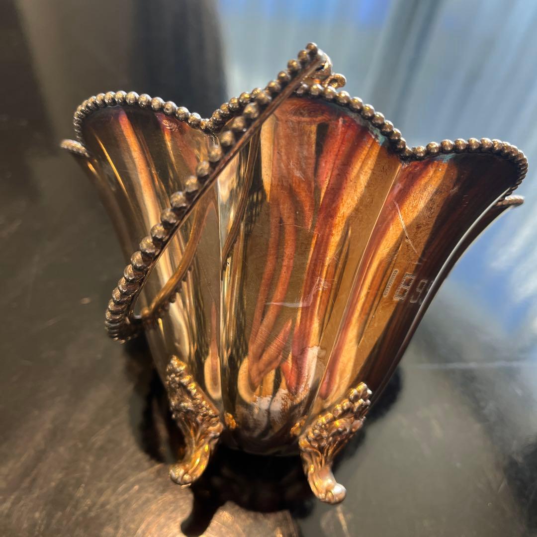 アンティーク　銀製　花びら型ボウル